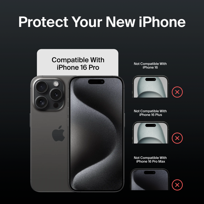 ScreenForce Privacy Screen Protector for iPhone 16 Pro