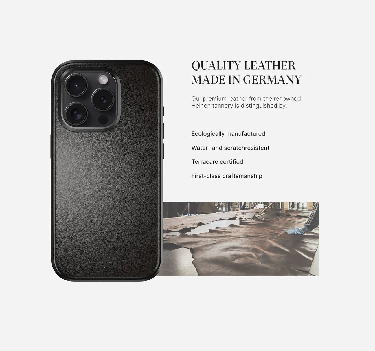 Aluminium Leather Case (Black) - iGadget