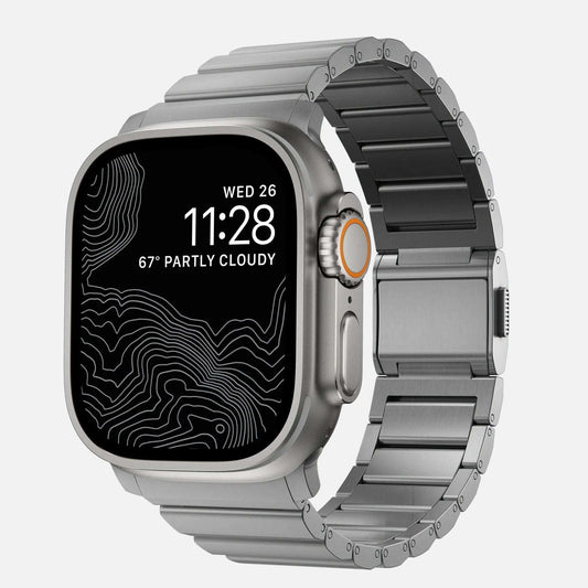 Nomad Titanium Apple Watch Band - Silver Hardware - iGadget Store