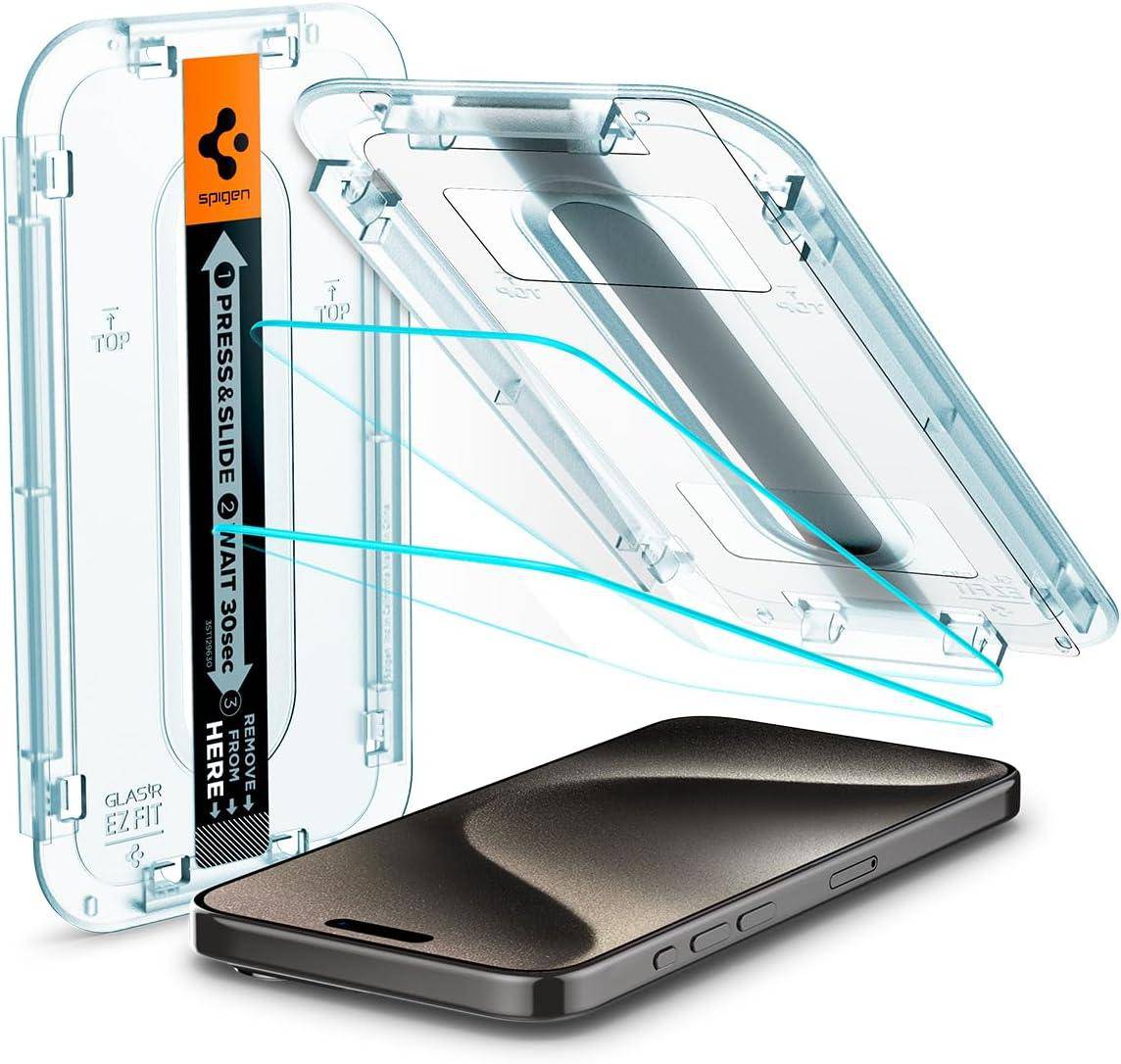 Spigen GlasTR EZ FIT for iPhone 15 Pro Max - 2 Pack - iGadget Store